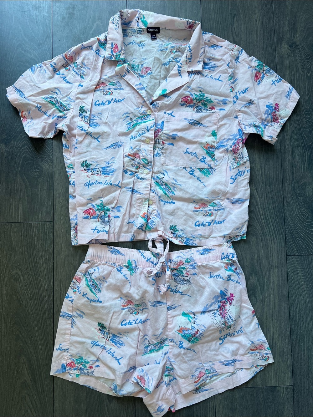 New Gapbody Pink Tropical Short Pajama Set
